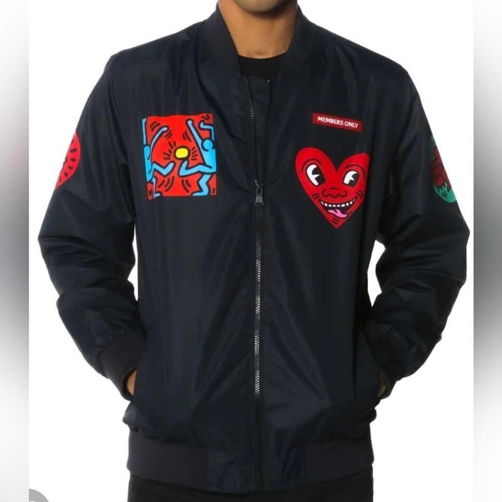 Members Only Men's Keith Haring Bomber Jacket